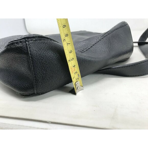 LIZ CLAIBORNE Black Faux Leather Crossbody Bag w Large Front Buckle - Picture 12 of 12